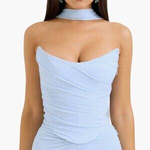 House of CB Haillie Corset Mesh Top Small